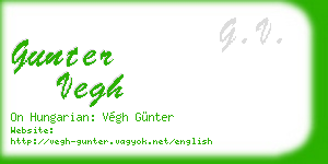 gunter vegh business card